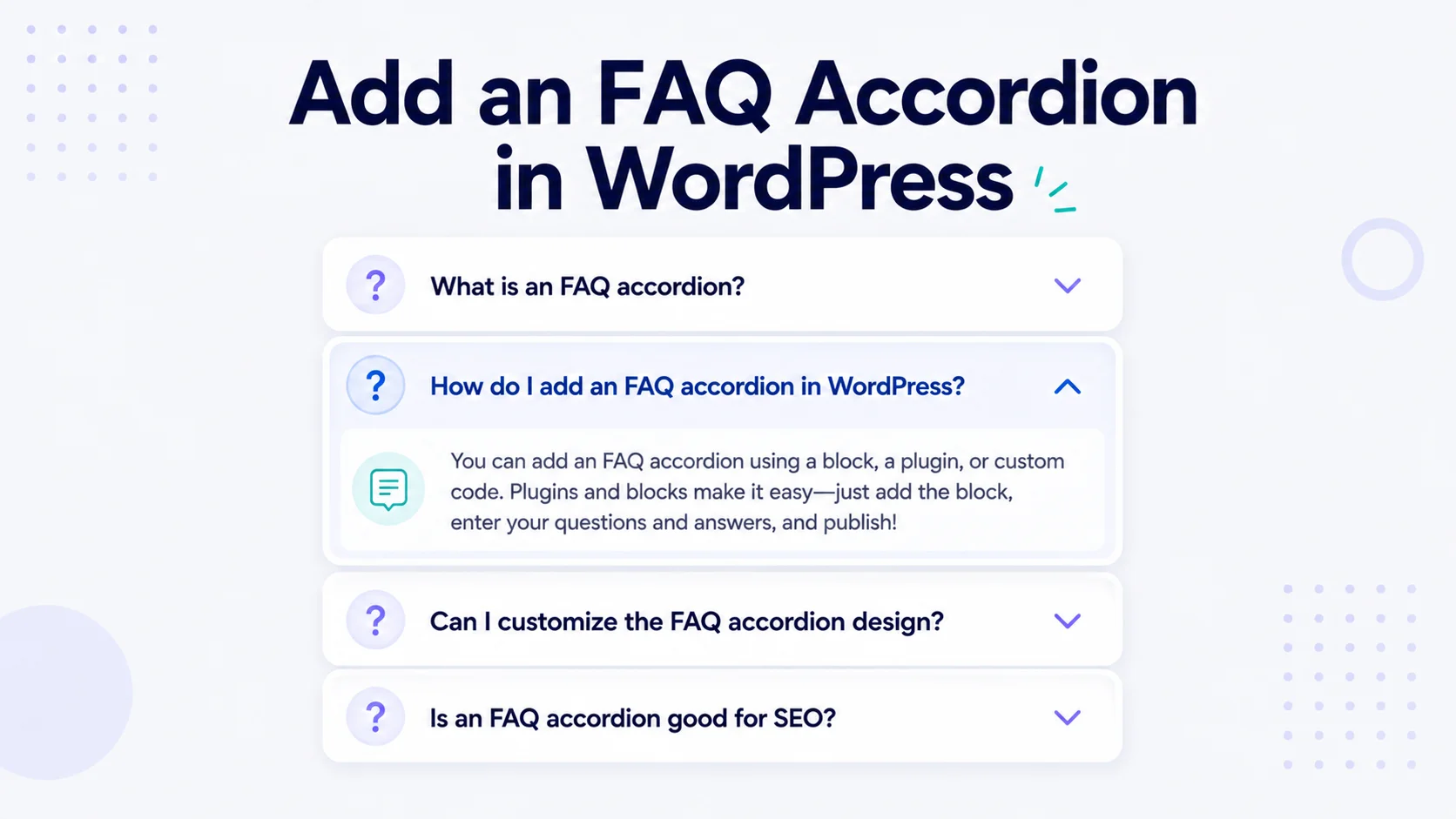 How to Add an FAQ Accordion in WordPress